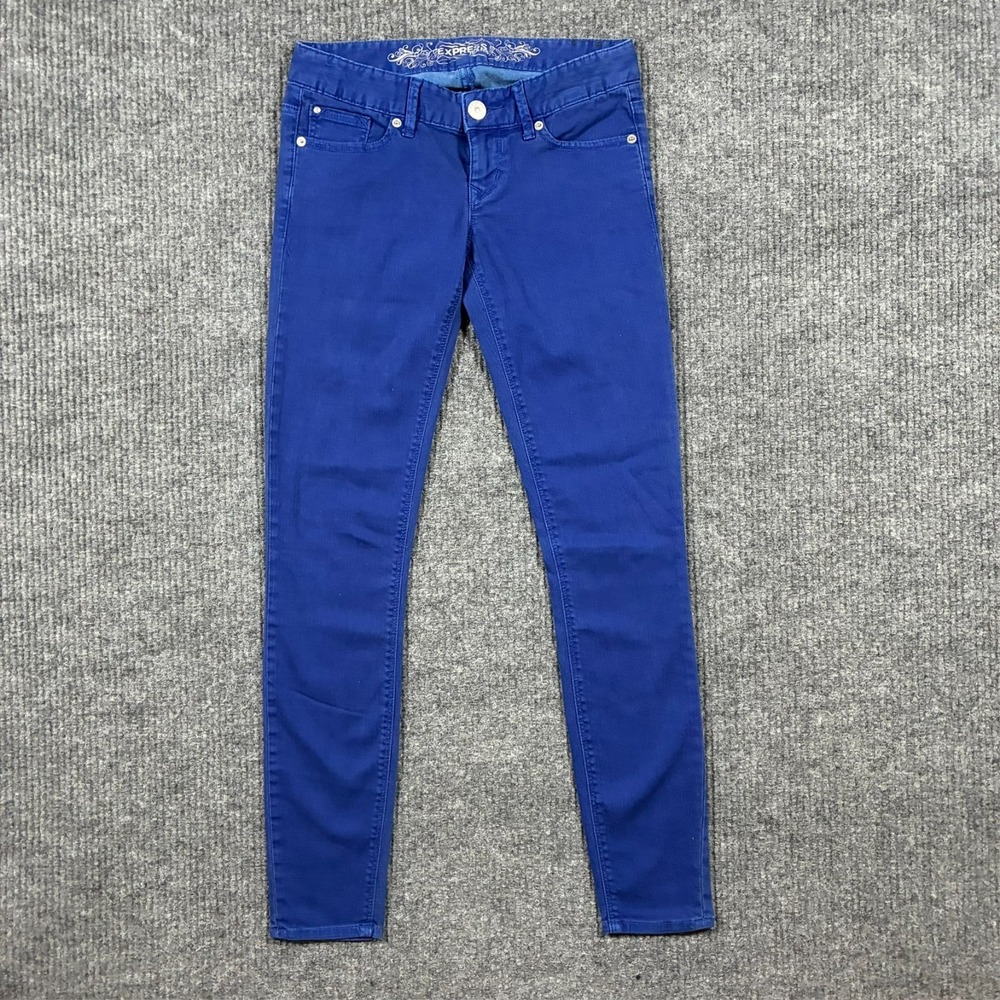 Express Zelda Womens Jean Legging Size 0 Blue Denim Slim Fit Ultra Low Rise